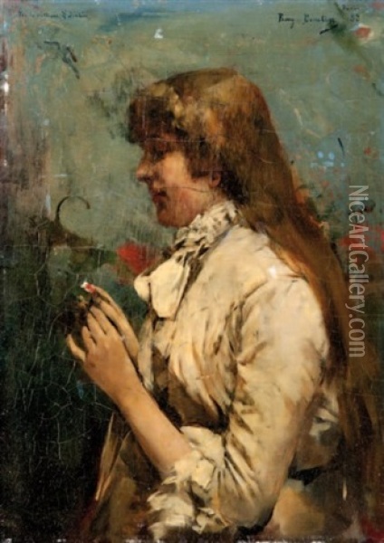 Portrait D'une Jeune Fille Oil Painting - Ferry Beraton