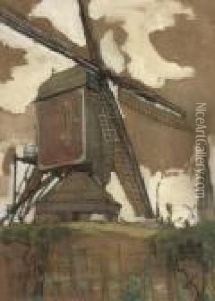 Post Mill At Veghel Oil Painting - Piet Mondrian