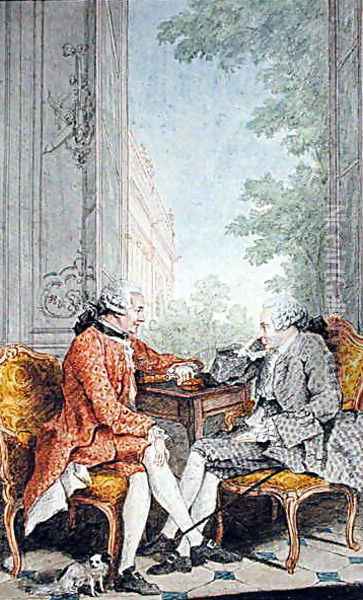Monsieur de Saint-Marc and Monsieur de Bellisle Oil Painting - Louis Carrogis Carmontelle