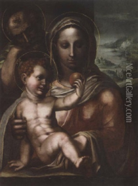 The Holy Family Oil Painting - Giovanni Antonio (il Sodoma) Bazzi