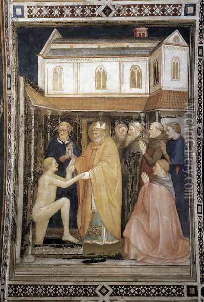St Stanislas Raises a Body from the Death c. 1338 Oil Painting - Puccio Capanna