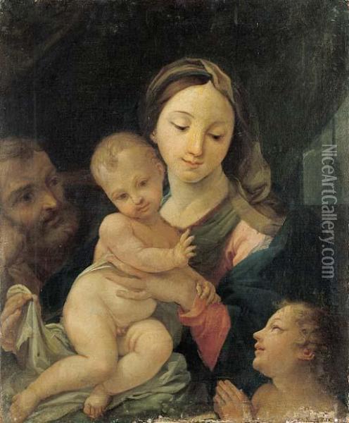Sacra Famiglia Con San Giovannino Oil Painting - Carlo Maratta or Maratti