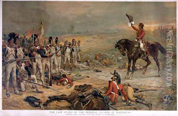 The Last Stand of the Imperial Guards at Waterloo in 1815 Oil Painting - Robert Alexander Hillingford