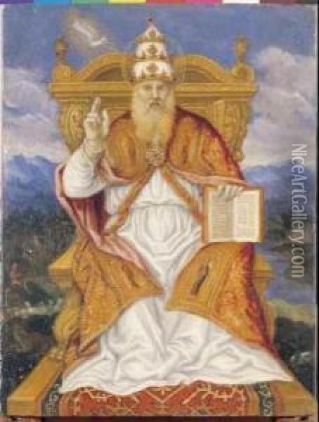 San Gregorio Magno Oil Painting - Girolamo da Santacroce