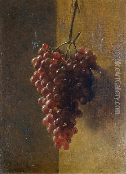 Still Life Of Grapes Oil Painting - George Henry Hall