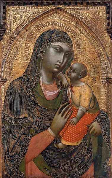 Virgin and Child 1360s Oil Painting - Barnaba Da Modena