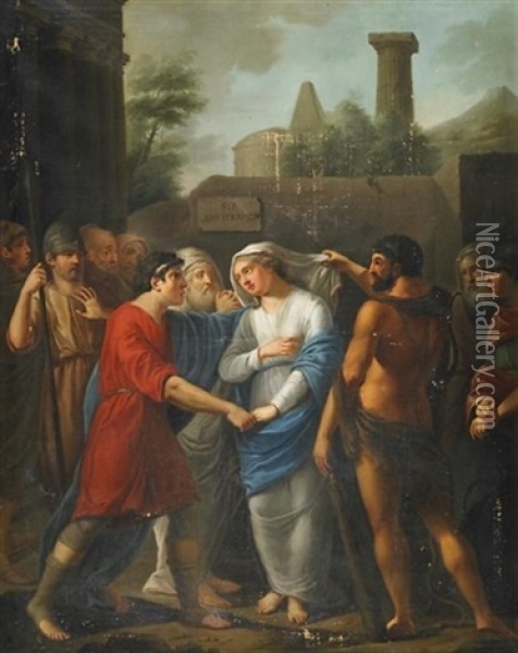Auslieferung Der Briseis Oil Painting - Johann Dominicus Fiorillo