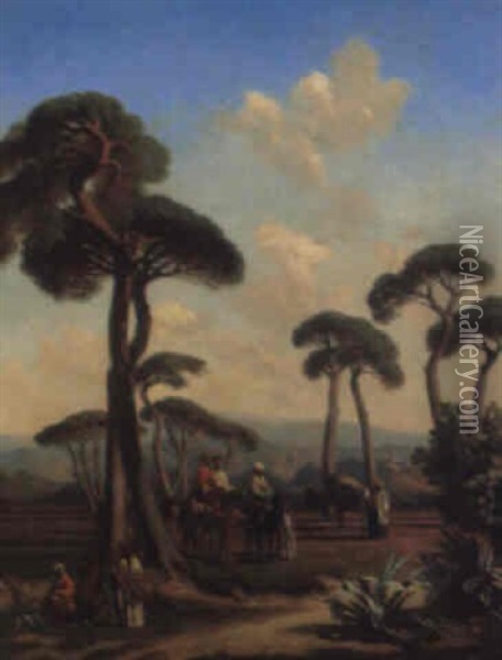 Arabs And Camels At Rest Oil Painting - Prosper Georges Antoine Marilhat