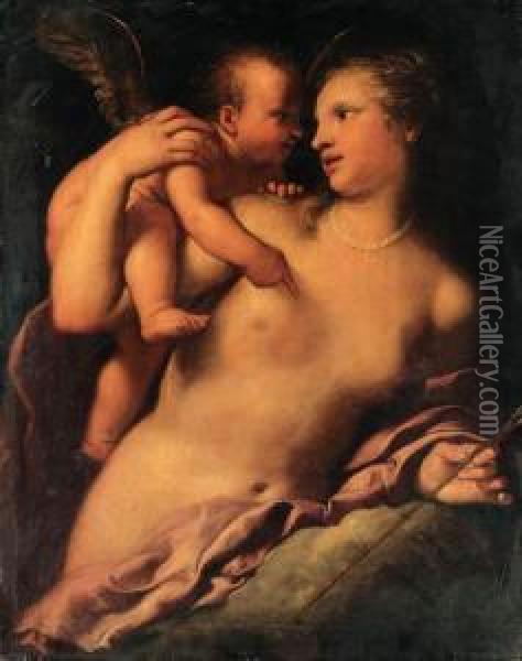 Venus Disarming Cupid Oil Painting - Pietro Liberi