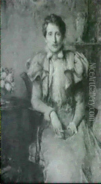 Portrait Of Mrs. Evered, Nee Ormerod Oil Painting - Robert Walker Macbeth