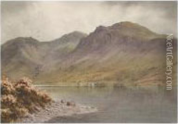 ````quietitude' Wastwater And Scafell Oil Painting - Edward Horace Thompson