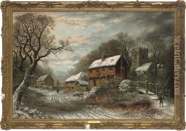 Winter At Littleham, Near Exmouth, Devon Oil Painting - Charles Leaver