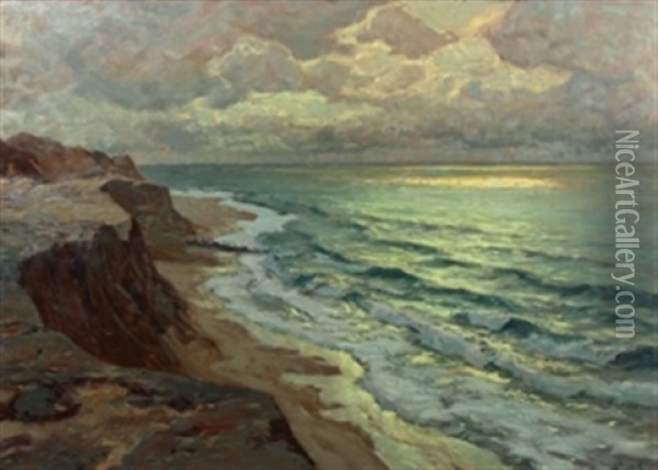 Rotes Kliff Auf Sylt Oil Painting - Carl (Karl, Charles) O'Lynch of Town