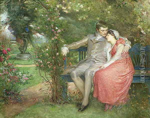 Gather Ye Rosebuds While Ye May, 1905 Oil Painting - Theodore Blake Wirgman