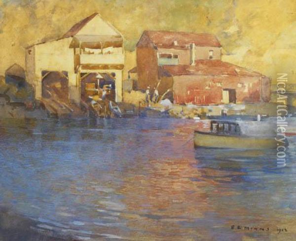 The Boat Scene Oil Painting - Benjamin Edwin Minns