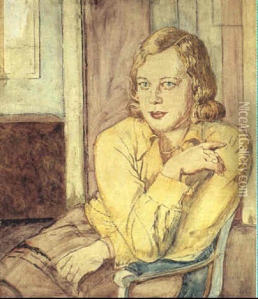 Portrait Of A Woman Oil Painting - Emil Orlik