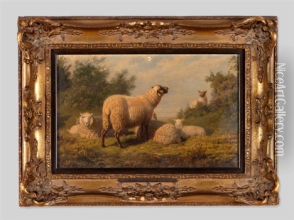 Flock Of Sheep Oil Painting - Friedrich Wilhelm Keyl