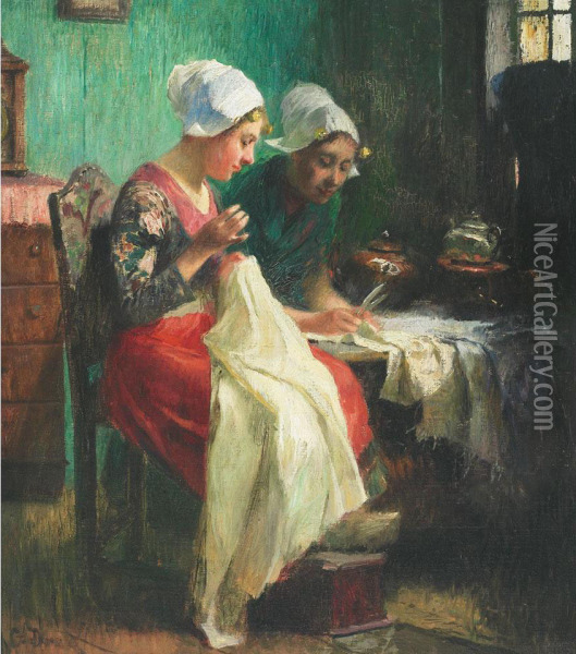 Dutch Seamstresses Oil Painting - Henry James Johnstone