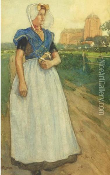 Going Home From Church, Veere Oil Painting - Hendrick, Henri Cassiers