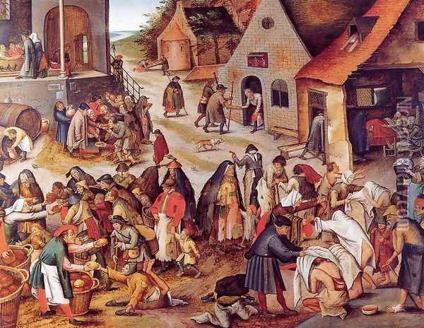 The Seven Acts of Charity Oil Painting - Pieter the Elder Bruegel