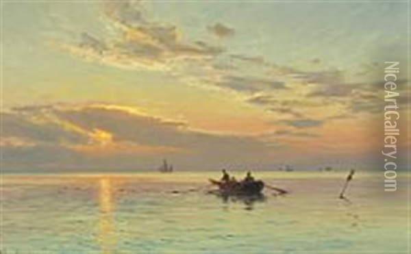 Ved Solnedgang - Gilleleje Oil Painting - Vilhelm Karl Ferdinand Arnesen