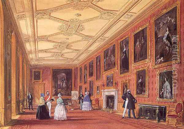 The Van Dyck Room, Windsor Castle 1846 Oil Painting - Joseph Nash