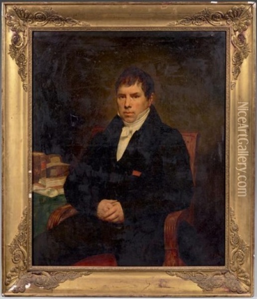 Portrait D'homme A Son Bureau Oil Painting - Ary Scheffer
