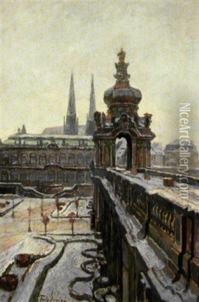 Byprospekt, Antagelig Fra  Dresden Oil Painting - Walter Friederici
