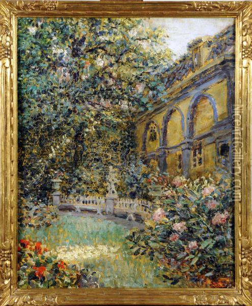 Hotel De Maitre, Cote Jardin Oil Painting - Albert Geudens