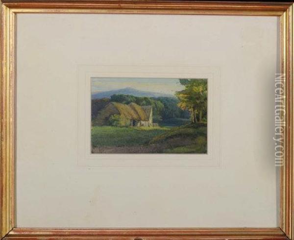 A Farm With Thatched Out Buildings Oil Painting - Frederick Landseer Maur Griggs