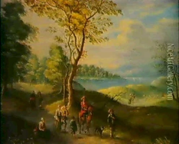 Flusslandschaft Mit Reisenden Oil Painting - Balthasar Beschey