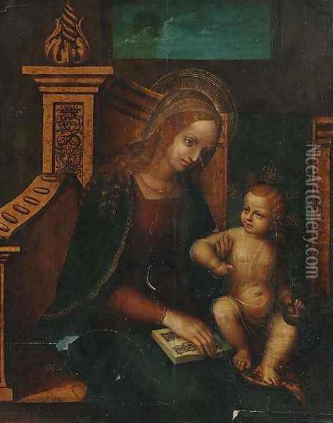 The Madonna and Child Oil Painting - Fernando Llanos