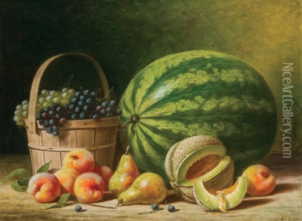 Still-life With Fruit Oil Painting - Albert Francis King