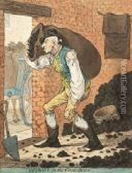 Gregory In The Coal-hole Oil Painting - James Gillray
