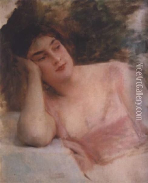 Jeune Femme Revant Oil Painting - Leon Francois Comerre