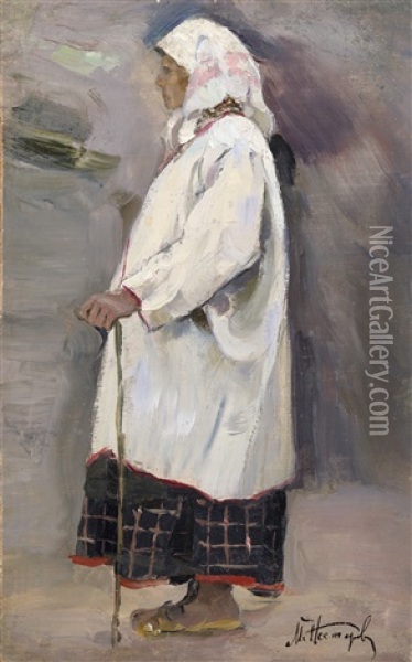 Peasant Woman Oil Painting - Mikhail Vasilievich Nesterov