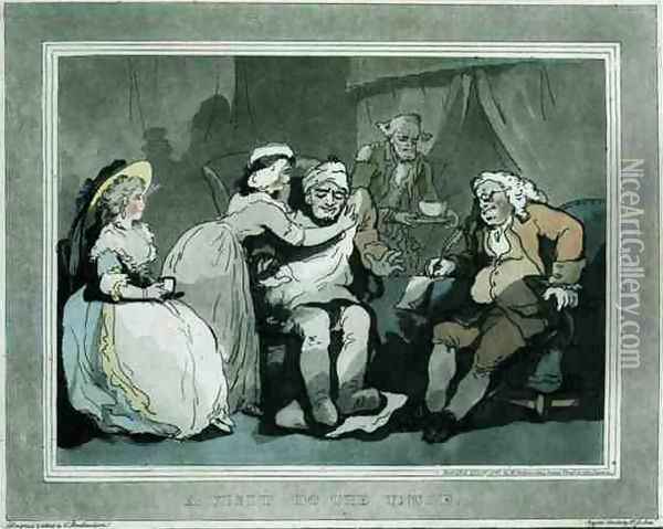 A Visit to the Uncle, aquatinted by Francis Jukes 1747-1812, pub. by E. Jackson, 1786 Oil Painting - Thomas Rowlandson