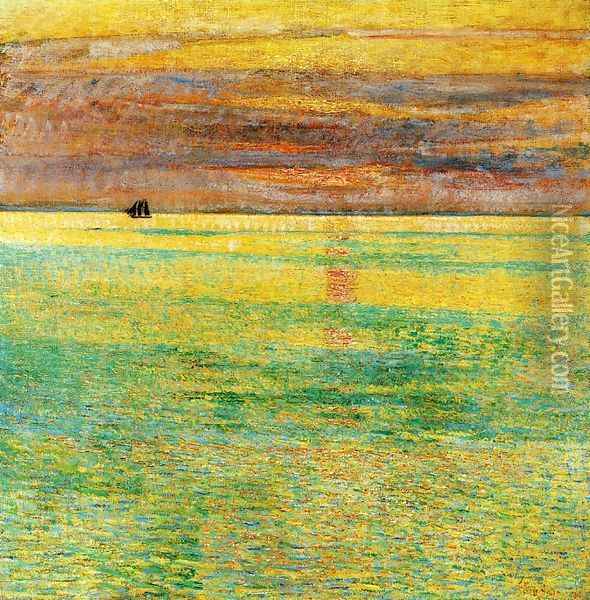 Sunset at Sea Oil Painting - Childe Hassam
