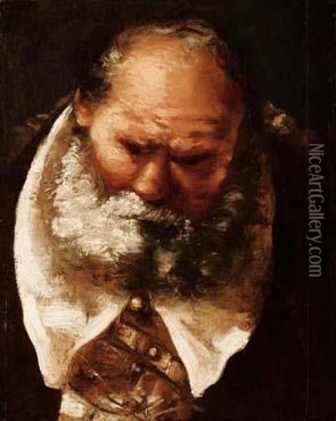 Testa Di Anziamo Uomo Barbuto Oil Painting - Giovanni Battista Tiepolo