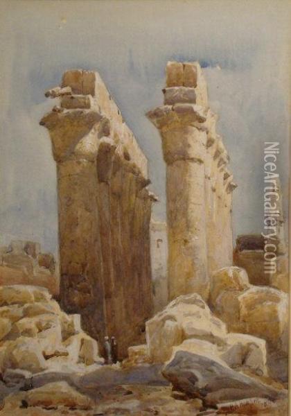 Columns At Karnak, Egypt Oil Painting - Henry Andrew Harper