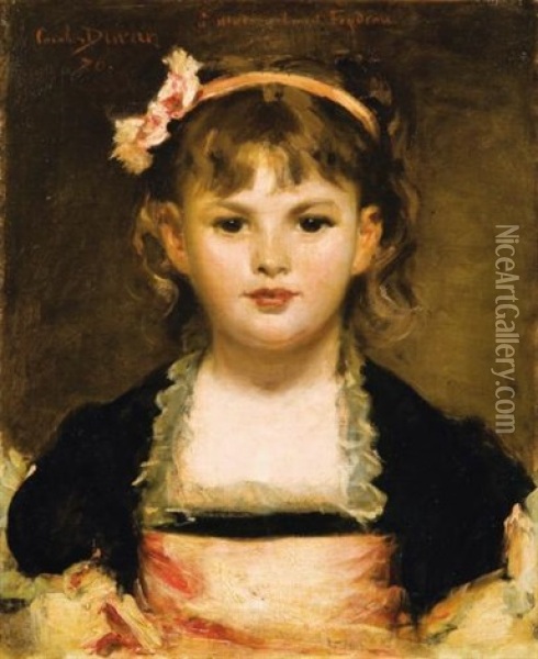 Portrait De Fillette Oil Painting -  Carolus-Duran