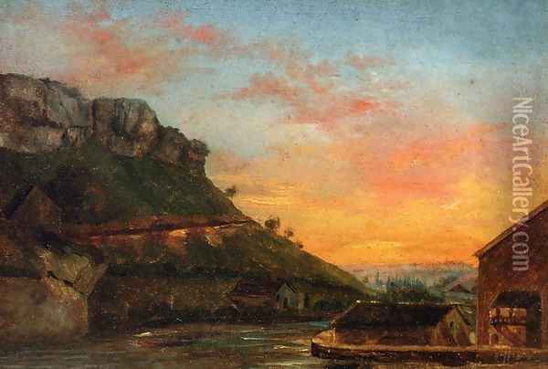 Valley of the Loue Oil Painting - Gustave Courbet
