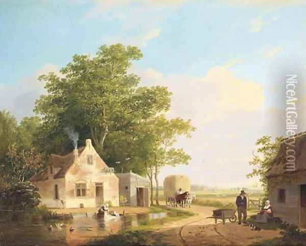 A country idyll Oil Painting - Jacobus Van Der Stok