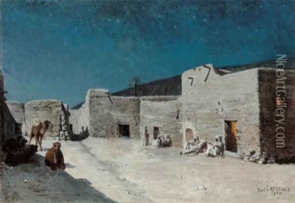 Night Sky Over El Kantara Oil Painting - Paul Jean Baptiste Lazerges