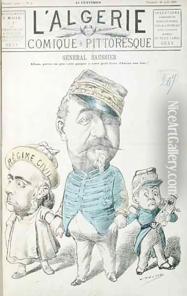 Caricature of General Felix Gustave Saussier (1828-1905), cover of 'L'Algerie Comique Pittoresque' Oil Painting - Salomon Assus