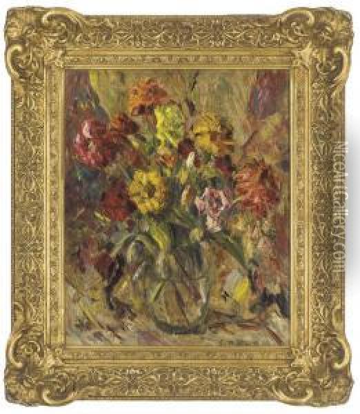 Daisies And Marigolds Oil Painting - Elliott Seabrooke