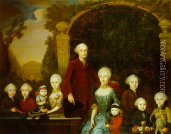 Det Fengerske Familieportraet Oil Painting - Ulrik Ferdinand Beenfeldt
