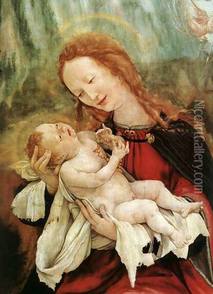 Nativity (detail 2) c. 1515 Oil Painting - Matthias Grunewald (Mathis Gothardt)