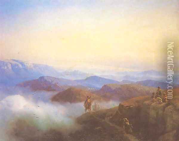 Range of the Caucasus mountains Oil Painting - Ivan Konstantinovich Aivazovsky