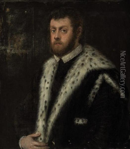 Portrait Of A Gentleman Oil Painting - Jacopo Robusti, II Tintoretto